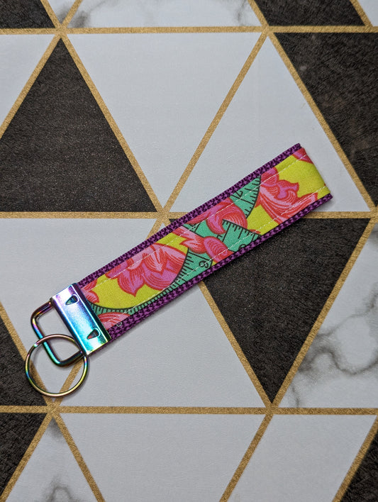 Pink Art Nouveau Keychain Strap