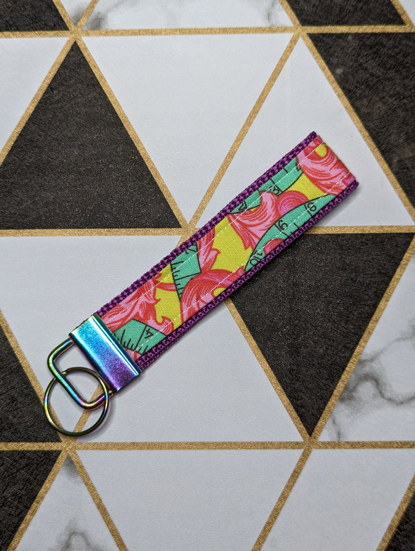 Pink Art Nouveau Keychain Strap