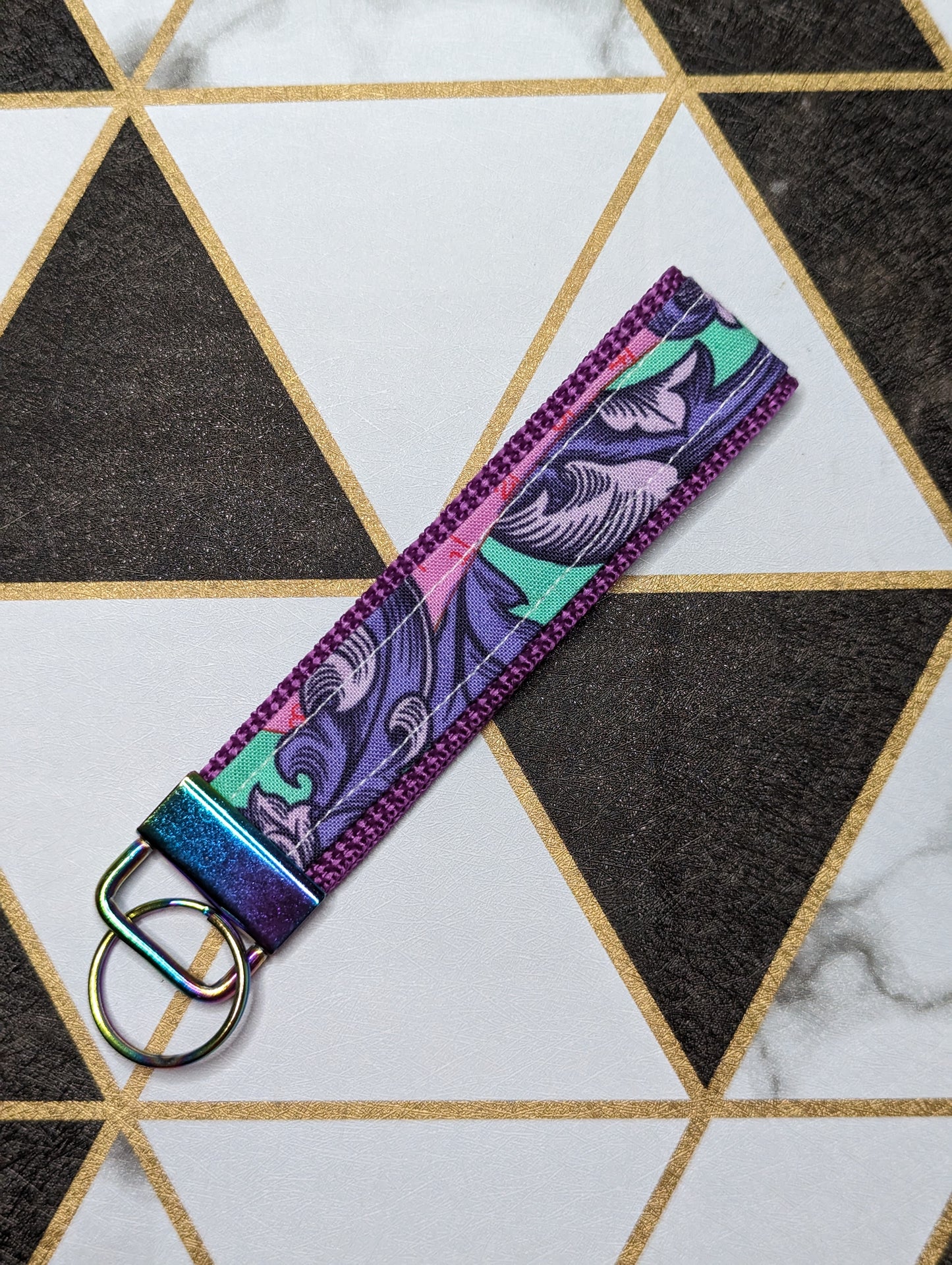 Purple Art Nouveau Keychain Strap