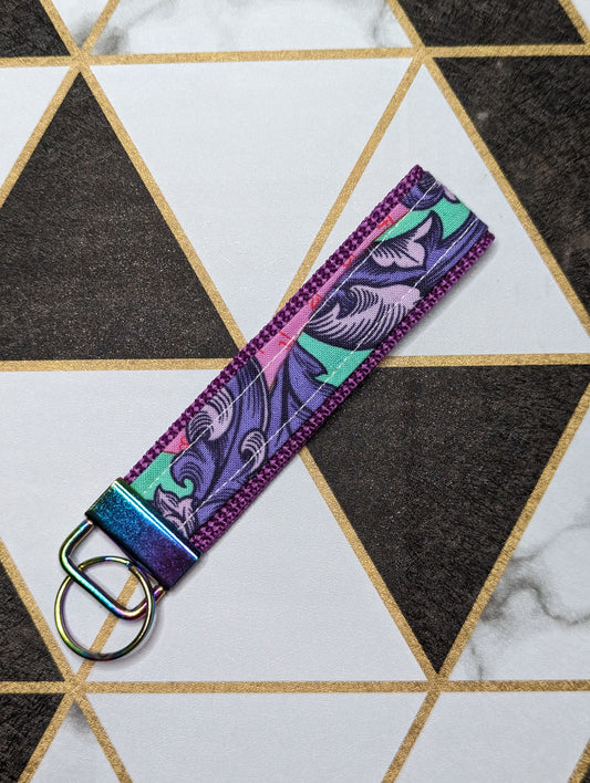 Purple Art Nouveau Keychain Strap