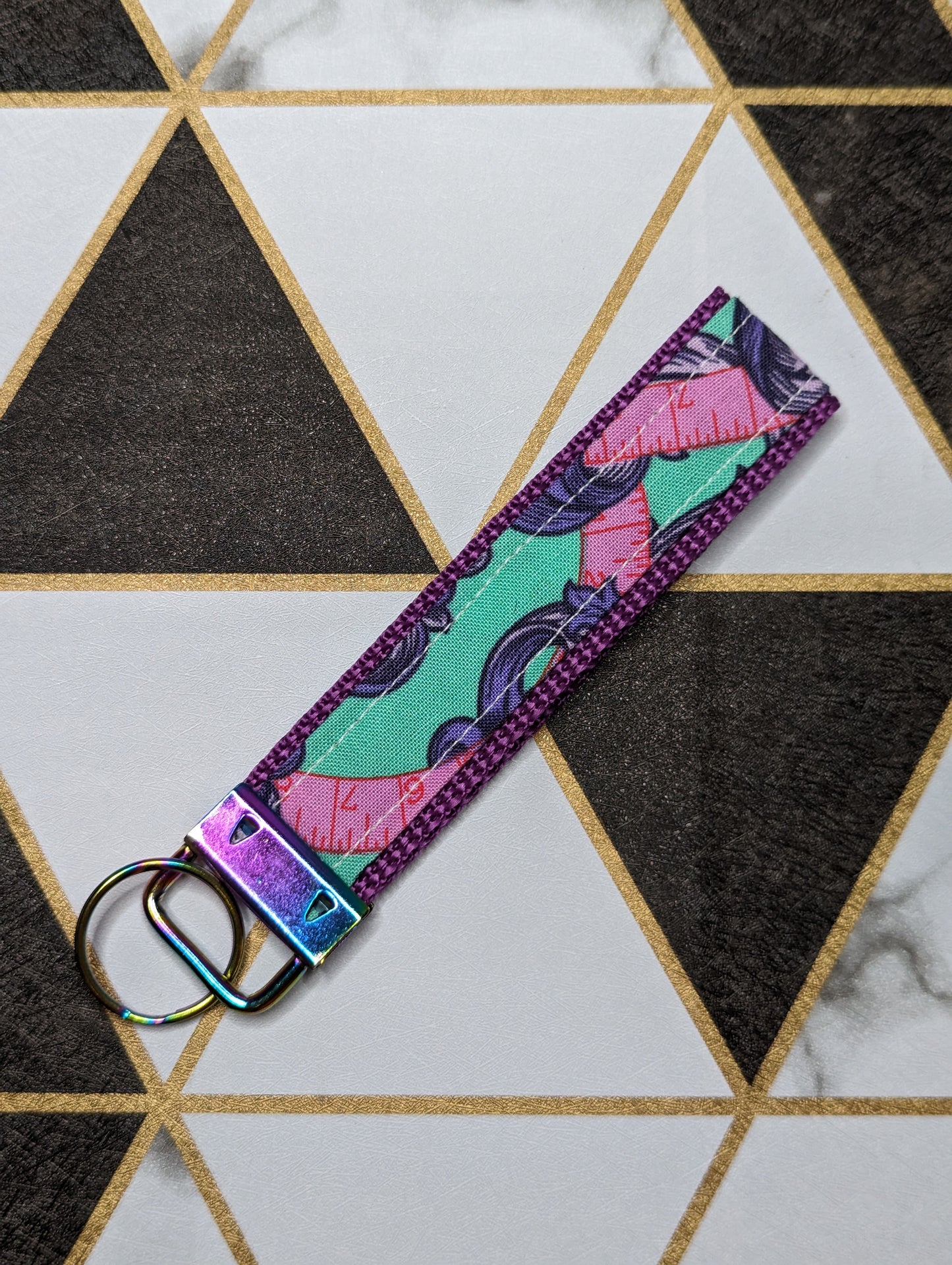 Purple Art Nouveau Keychain Strap