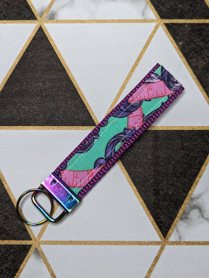 Purple Art Nouveau Keychain Strap