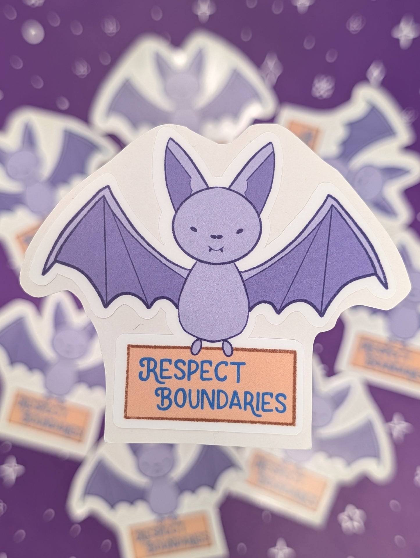 Bat Respect Boundaries Sticker