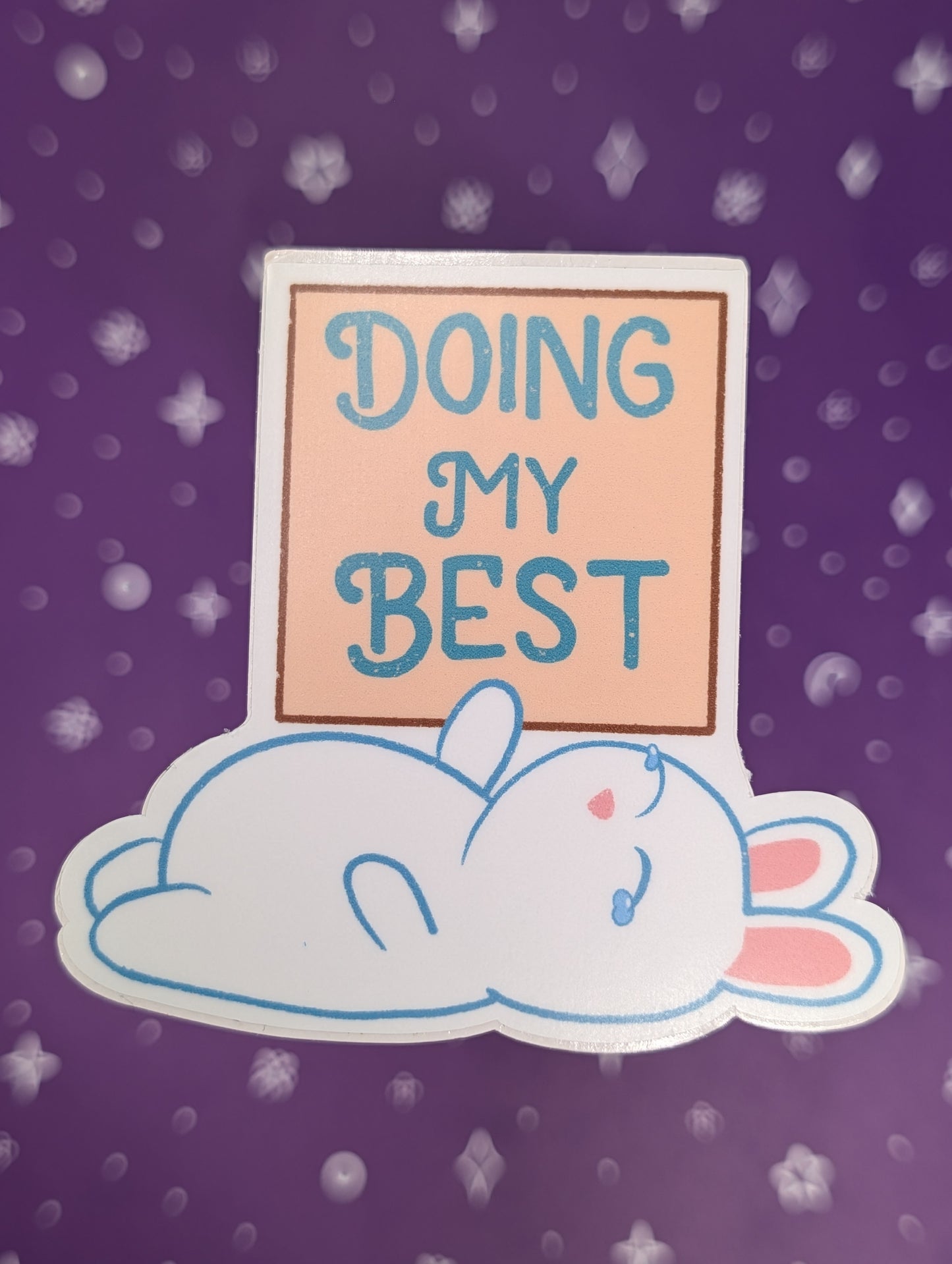 Bunny Doing My Best Sticker