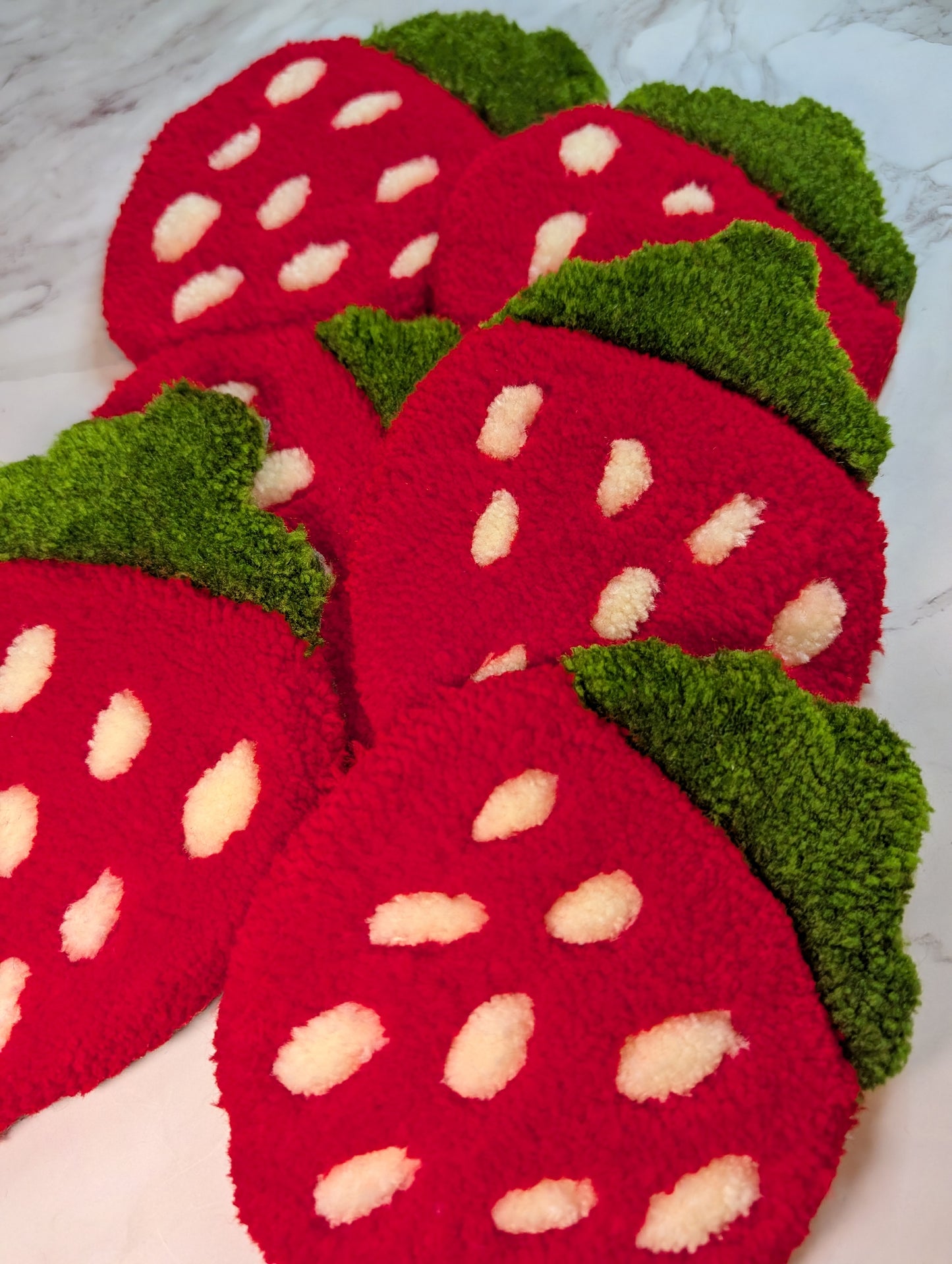 Red Strawberry Mug Rug