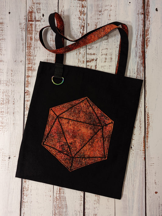 D20 Red Scale Pocket Tote Bag