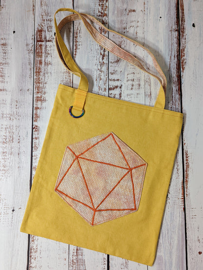 D20 Orange Scale Pocket Tote Bag