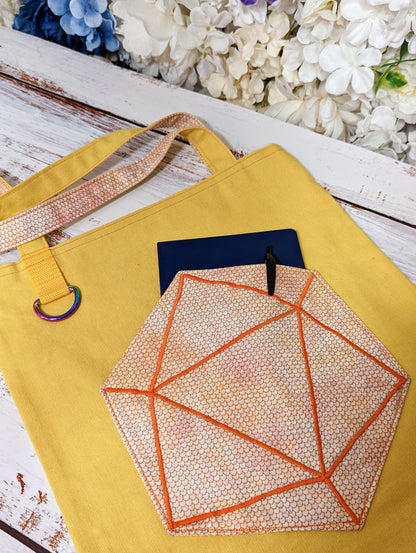 D20 Orange Scale Pocket Tote Bag
