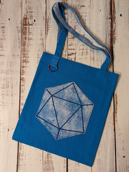 D20 Blue Scale Pocket Tote Bag