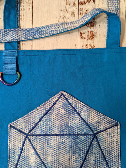 D20 Blue Scale Pocket Tote Bag