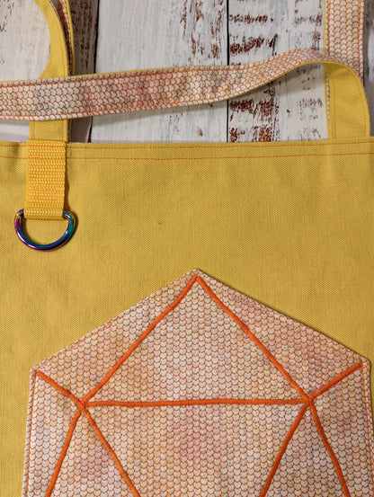D20 Orange Scale Pocket Tote Bag
