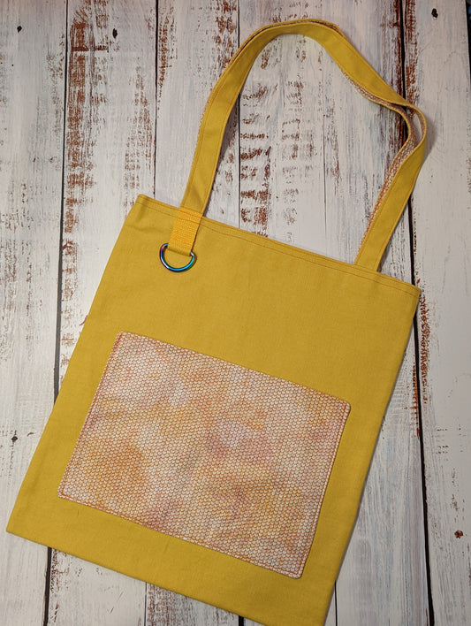 Orange Scale Square Pocket Tote Bag