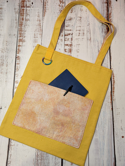 Orange Scale Square Pocket Tote Bag