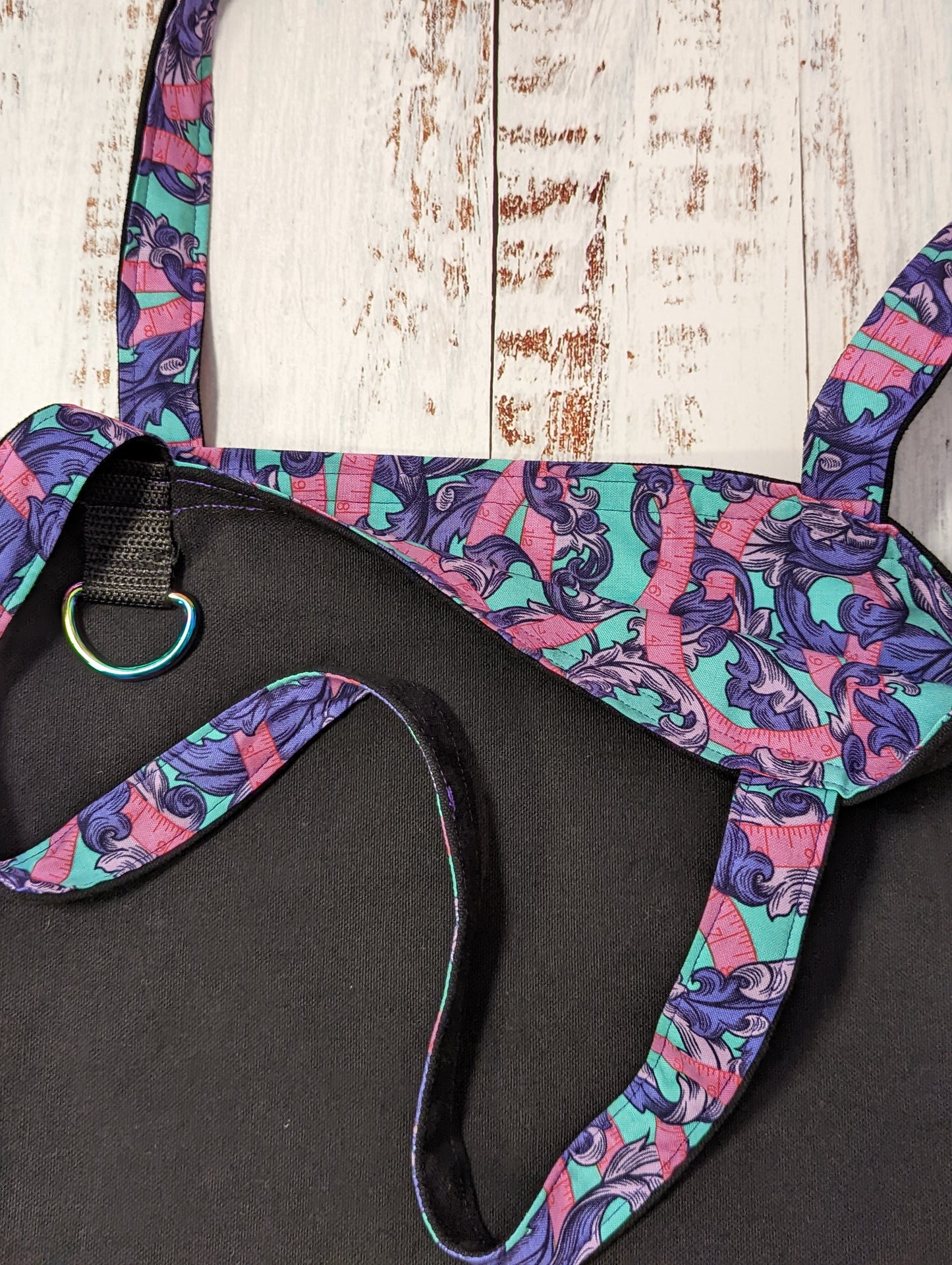Pink and Purple Sewing Tape Reversible Canvas Tote Bag