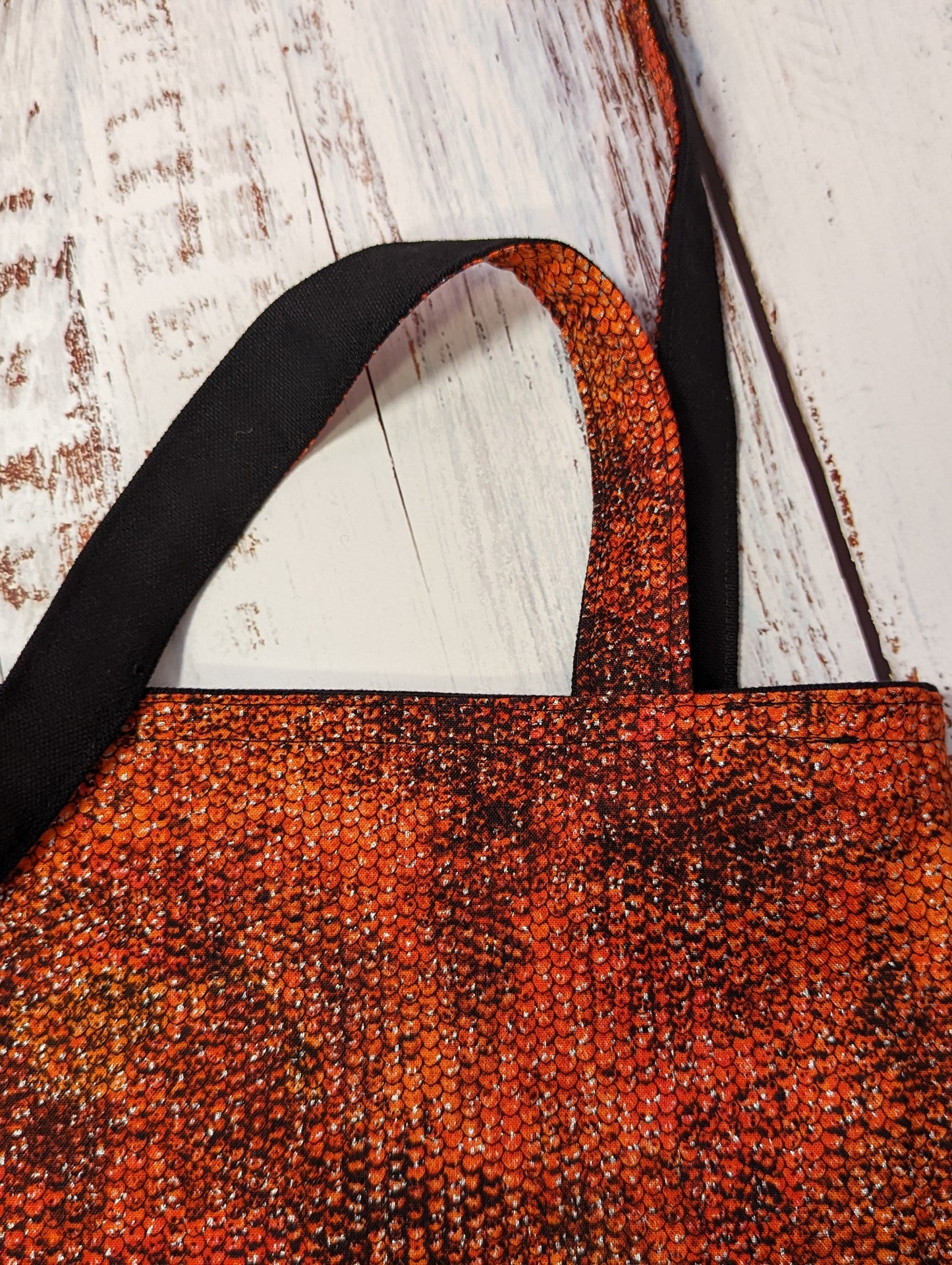 Red Scale Reversible Canvas Tote Bag