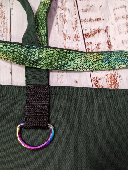Green Scale Reversible Canvas Tote Bag
