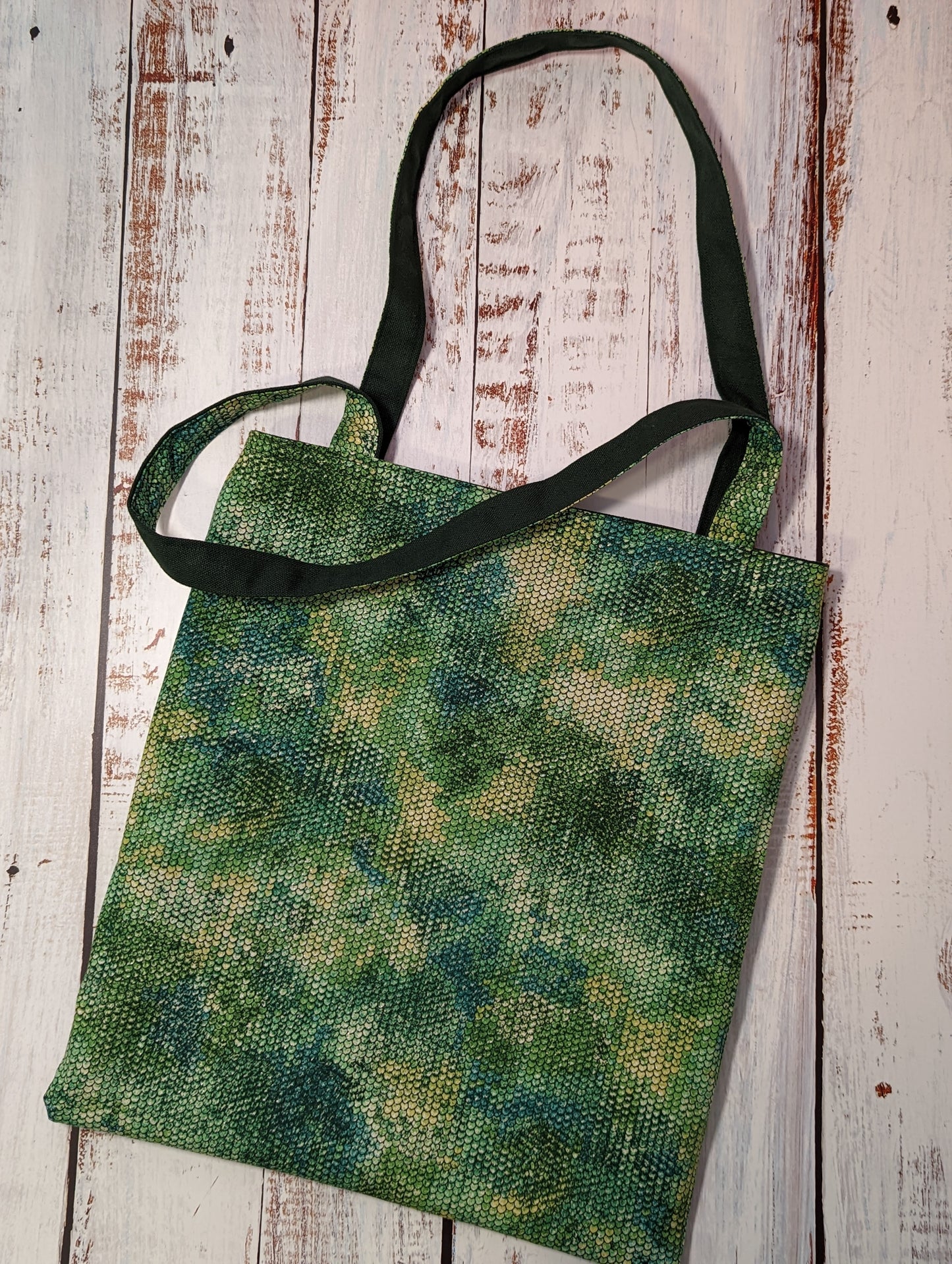 Green Scale Reversible Canvas Tote Bag