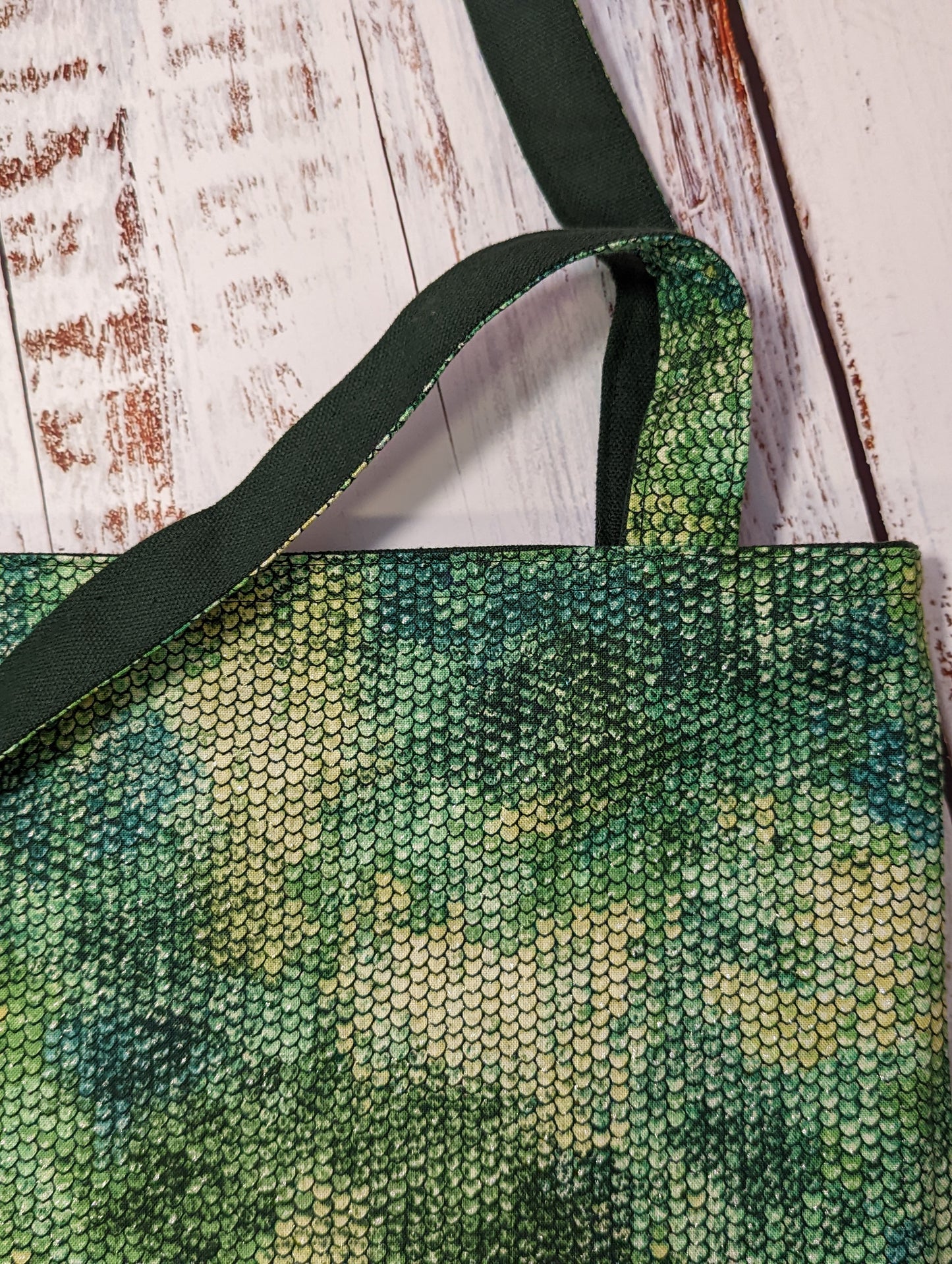 Green Scale Reversible Canvas Tote Bag