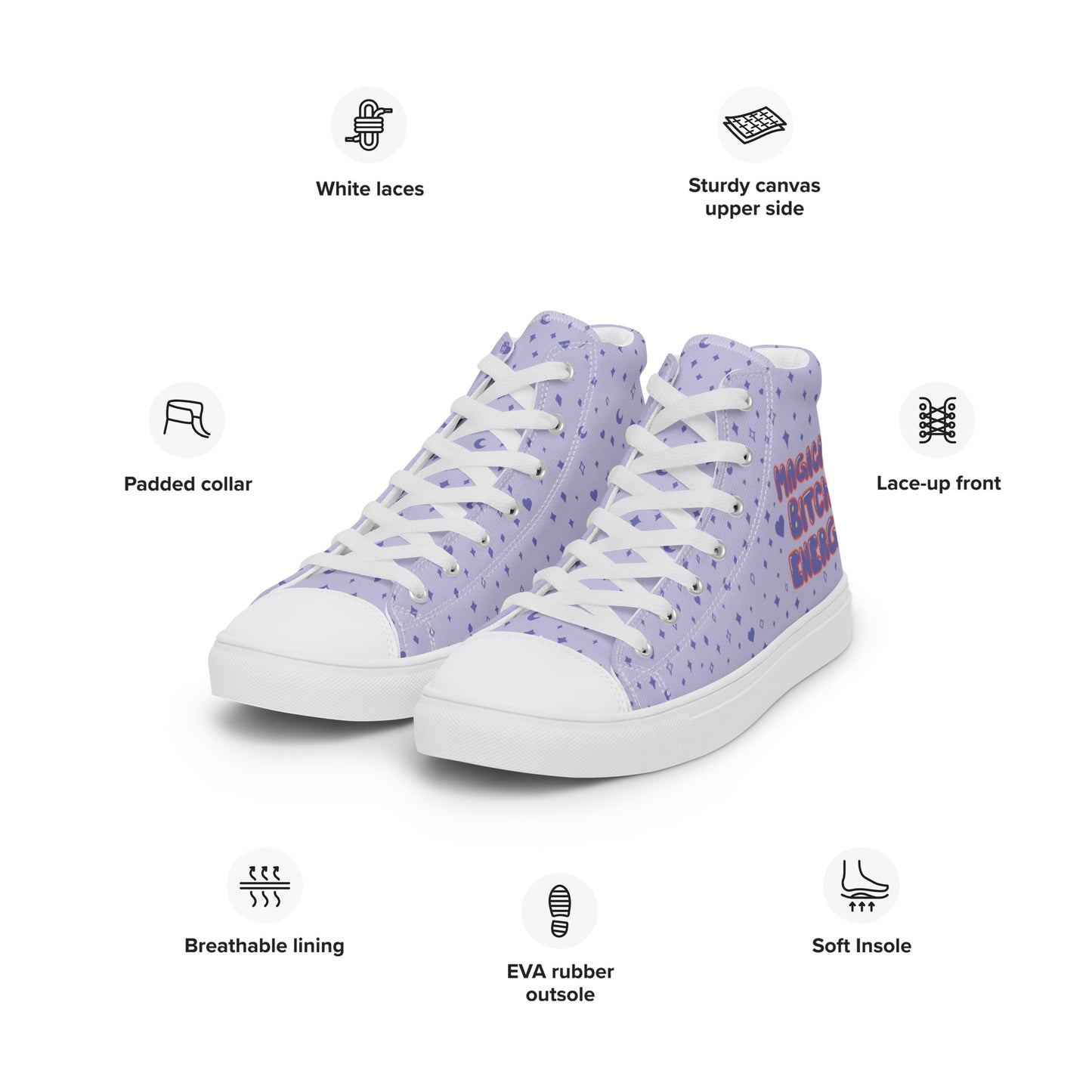 Magical Bitch Energy high top canvas shoes - Women